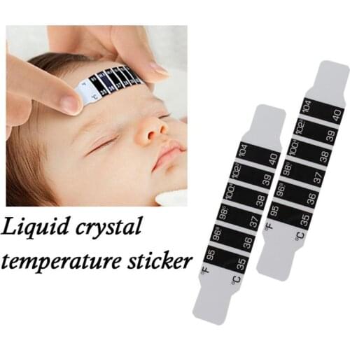 1PC Temperature Sticker Fever Baby Child Test Temperature Stickers Forehead Head Strip Thermometer Water Milk Liquid Thermometer