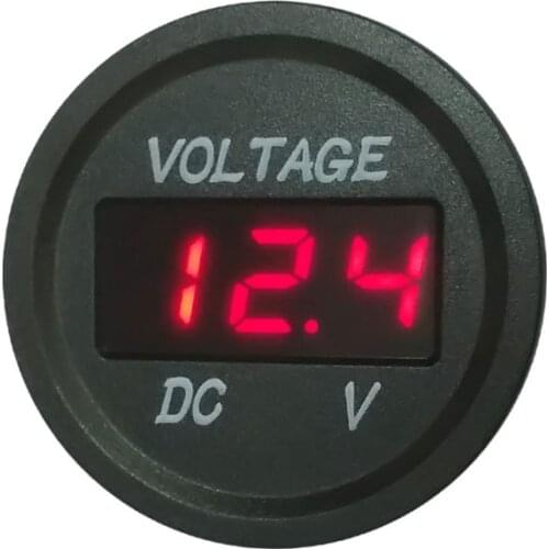 2019 Input DC 12v-24v Led Display Waterproof Motorcycle Voltmeter Gauge Voltage Meter Led Digital Voltmeter For Motorcycle Car