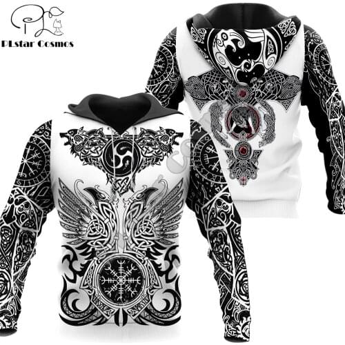 2020 Fashion Mens hoodies 3D printed Viking Tattoo Sweatshirt Hoodie Harajuku Autumn Streetwear Unisex Casual Tracksuit DW0113
