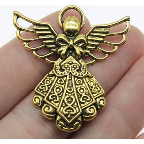 42x39mm 3 Colors Antique Gold Antique Silver Color Antique Bronze Angel Pendant Angel Charm Pendants Angel Charms