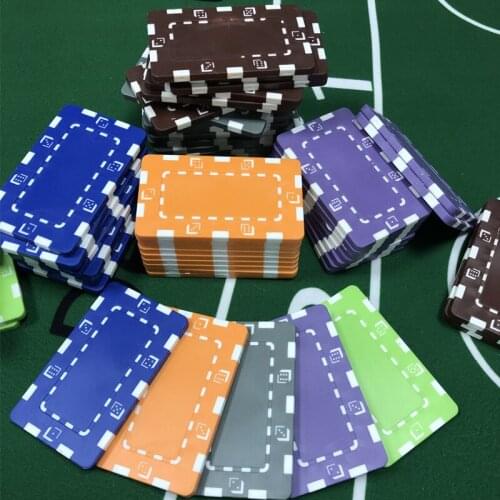 ABS Square Texas Hold'em Poker Chips Set Casino Metal Coins Entertainment Monte Carlo Poker Club Accessories Dropship 10PCS/LOT