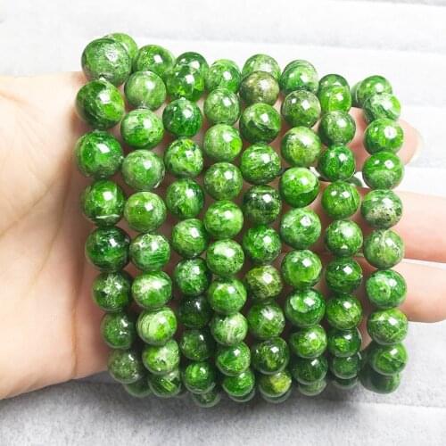 Natural Stone Bead Bracelet Color Gemstone Diopside Charm Bracelet Women Men Energy Healing Jewelry