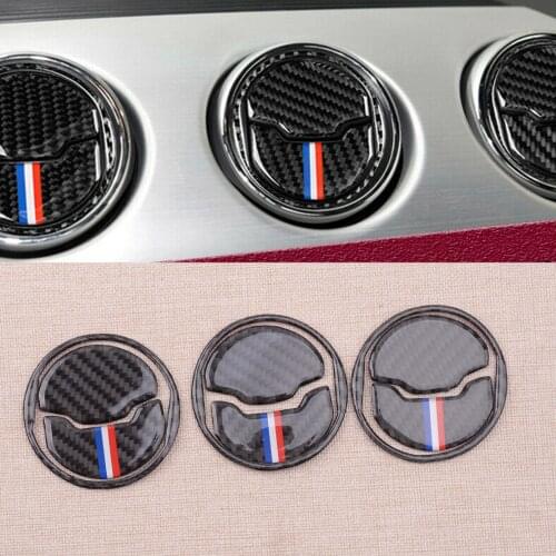 CITALL 9pcs/Set Car Dashboard Console Air Vent Outlet Cover Trim Fit for Ford Mustang 2015-2017 2018 2019 Carbon Fiber Black