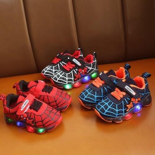 Disney Spider Man 2021 Childrens Cartoon Fashion Tennis Kids Shoes Boys And Girls Casual Shoes Student Sports Running Shoes