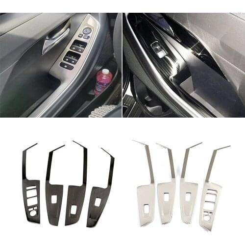 For Hyundai Creta IX25 2020 Inner Door Armrest Window Lift Switch Button Panel Cover Trim Stainless Steel Decoration Sticker