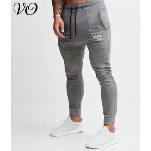 Jogger autumn casual streetwear cotton trousers muscle fashion mens sports pants gyms workout bodybuilding mens clothing