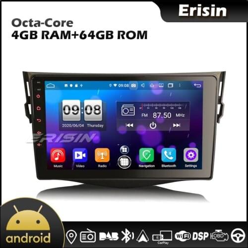 Erisin 8734 Octa Core 9" Android 10.0 GPS CarPlay & Auto GPS DSP TPMS DVR DAB Car DVD Player for TOYOTA RAV4 2006-2012