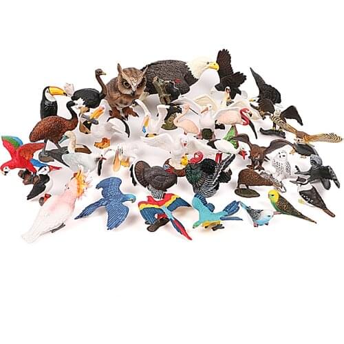 Birds Animals Action Figure Flamingos Macaw Pelican Eagle Phoenix Owl ostrich Figurines Model Home Garden Decoration Toys
