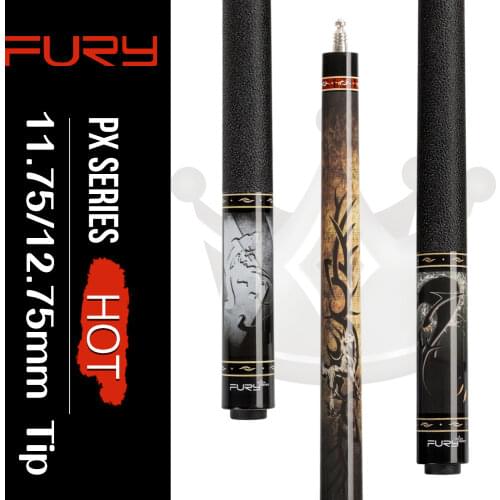 FURY PX Pool Cue Billiard Cue 11.75/12.75mm Tiger Tip 3 Choices Lizard Leather Lrish Line Wrap Maple Shaft Quick Joint Stick Kit
