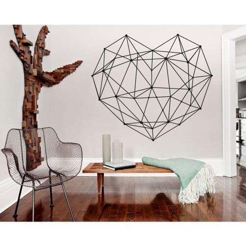 Geometric Decal Heart Vinyl Wall Sticker Home Decor Living Room Abstract Wall Decals Master Bedroom Headboard Decoration G231