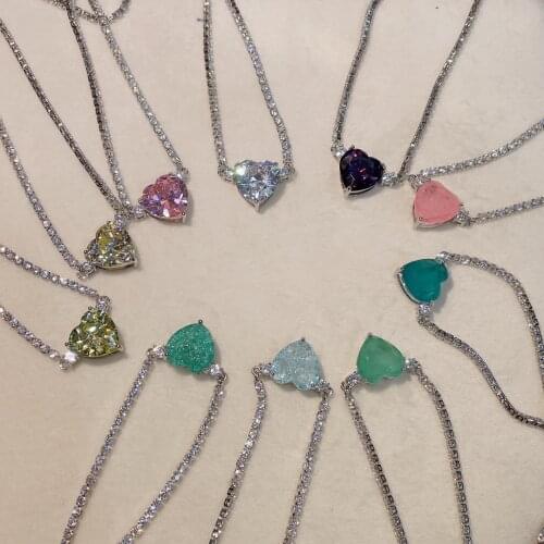 HIBRIDE New Mini AAA Cubic Zircon Double Link Chain Necklace Jewelry For Women Wedding Accessories N-709