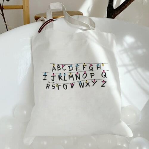 Stranger Things Print Shoulder Canvas Bags Harajuku Shopping Bag Fashion Cute Handbag Large Capacity Casual Fun Women Bag Wallet