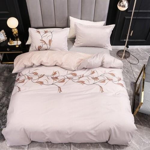 Classic Printed Bedding Sets Comforter Quilt Cover Duvet Set Full King Queen Double Single Size Bed Linens White Home Textile