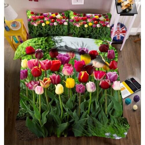 Beautiful rose bedding sets queen luxury duvet cover 3D California king girl room flower decorate bed sheet Pillowcase bed cove