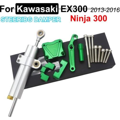 Aluminum Steering Damper Stabilizer Mounting Bracket Adapter Set For Kawasaki Ninja 300 Ninja300 2013 2014 2015 2016