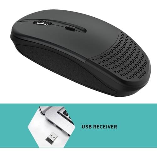 New Rechargeable Wireless Mouse Mute 2.4G Transmission Rate Four-way Scroll Wheel with 4 Buttons 10m Long-distance Operation