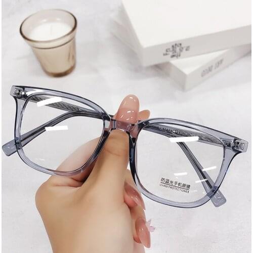 Women Rectangle Glasses Frame Retro TR90 Anti Blue Light Optical Glasses Men Fashion Computer Eyeglasses