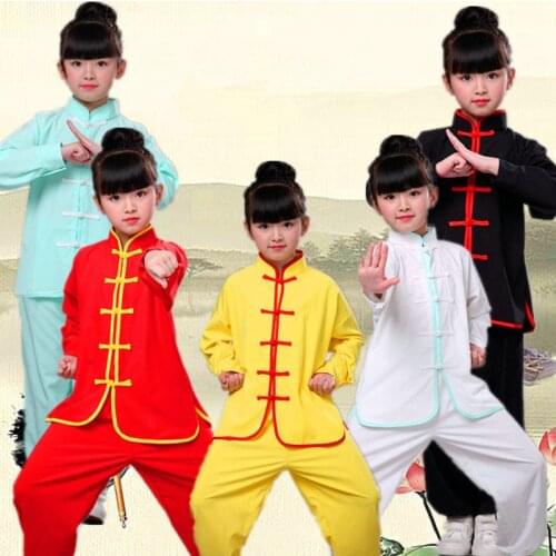 USHINE 32 Tai Chi Clothing Long Sleeve KungFu Uniform Wushu Tai Chi Uniform Costume Tai Chi Clothes Girls Kids Women