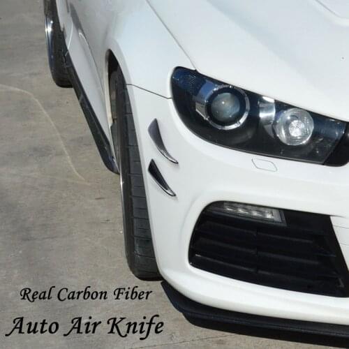 Front bumper Universal Real Carbon Fiber Spoiler Air Knife With Tape accessories for bmw benz Volkswagen vw golf 4 5 6 7 force 2