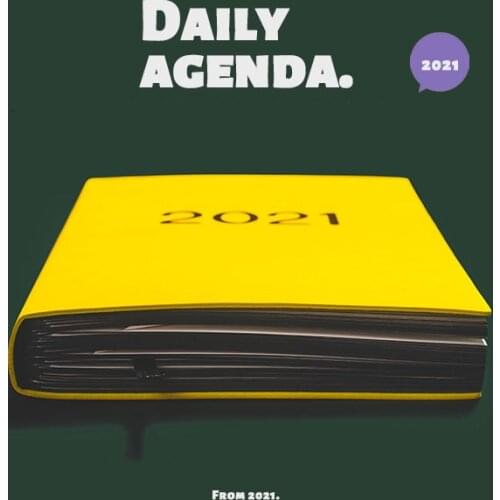 Agenda Planner 2021 New Fashion English Thick Budget Notebook A5 Leather Soft Cover Office School Planner Efficiency Journal