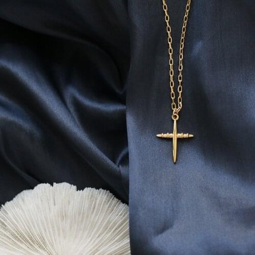 MODAGIRL Stainless Steel Jewelry on the Neck Cross Pendant Gold Necklace for Women Everyday Necklace Christmas Gift