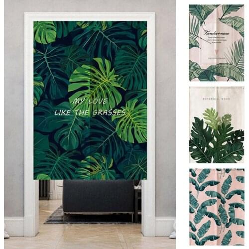 Tropical Plants Kitchen Half-curtains Door Curtain Entrance Partition Curtains Modern Dustproof Drapes for Living Room Decor