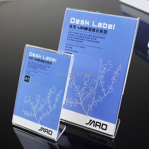 Size A6 Clear Acrylic Price Tag Advertisement Poster Display Stand Label Card display stand 50pcs