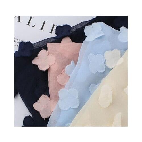 Polyester chiffon fabric, clover cut jacquard fabric, dress, childrens clothing, Han clothing accessories