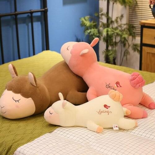 50/70/100CM Cute Alpaca Plush Toy Japanese Alpaca Soft Stuffed Sheep Llama Animal Dolls Sleep Pillow Home Bed Decor Gift
