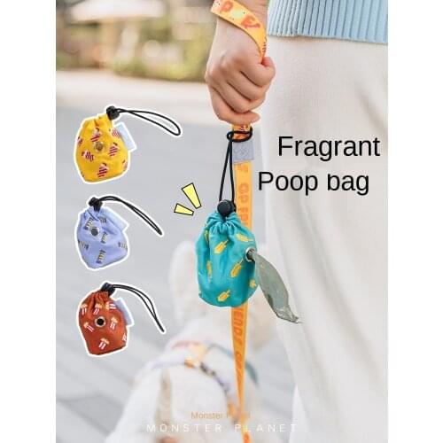 Pet goes out to shovel poop bag dog poop bag pick up poop bag pick up toilet walk dog pick up poop bag