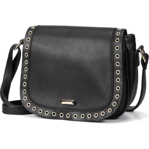 Annmouler Brand Women Shoulder Bag Pu Leather Crossbody Bag Rivet Handbag Purse New Fashion Messenger Bag for Girls Small Bag
