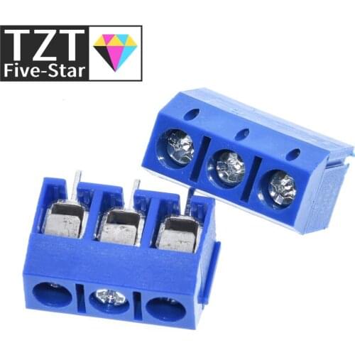 TZT 50PCS 3 Pin Screw Terminal Block Connector 5mm Pitch 5.08-301-3P 301-3P 3pin