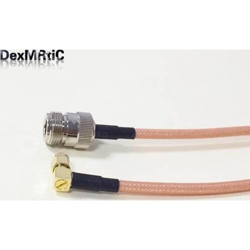 WIFI antenna extension cable SMA Right Angle Male Plug Switch SMA Female Jack pigtail low loss RG142 50CM 20" Adapter