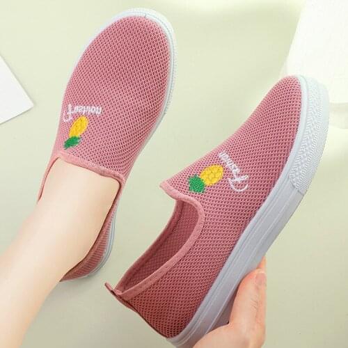 Summer New Korean Style Mesh Breathable Womens Shoes Ladies Casual Sports Running Sneakers Flat casual shoes for Women 2021