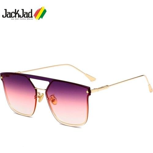 JackJad Fashion Trend Cool Rimless Style Gradient Sunglasses Women Vintage Classic Brand Design Sun Glasses Oculos De Sol 2197