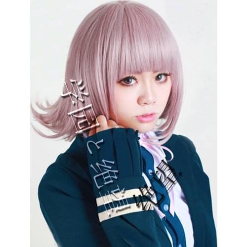 Anime DanganRonpa Cosplay Wig for Girl Women Dangan Ronpa Nanami ChiaKi Heat Resistant Hair Cosplay Costume Wig + Free Wig Cap