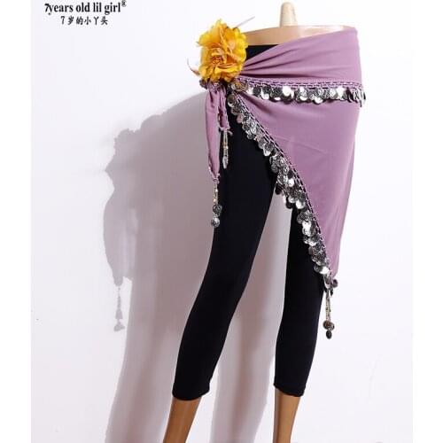 Belly Dance Hip Belt Waist Chain Egypt Dancetriangle Silver Coins BM35