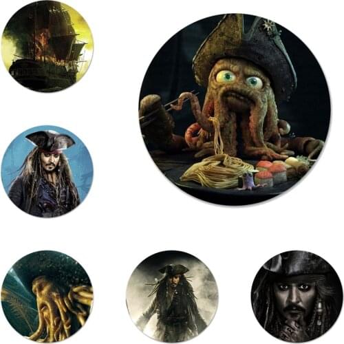 Pirates of the Caribbean Icons Pins Badge Decoration Brooches Metal Badges For Backpack Decoration 58mm