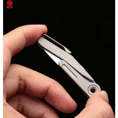 1PCS Hot Sale!!! Mini Titanium Alloy Utility Knife EDC Medical Folding Knife EDC Self-Defense Tool Without Blade