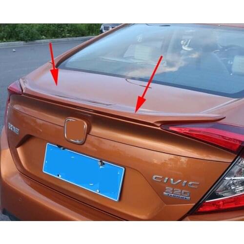 Trunk Style Fit For 2016-2021 Honda Civic 4DR Sedan Wing Spoiler ABS Model Rear Factory Unpainted Lip 1PCS