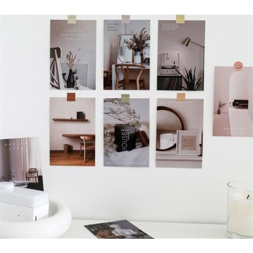 15Pcs Ins Style Simple Life Artistic Photos Paper Wall Sticker Literary Atmosphere Accessories for Living Room Home Decoration