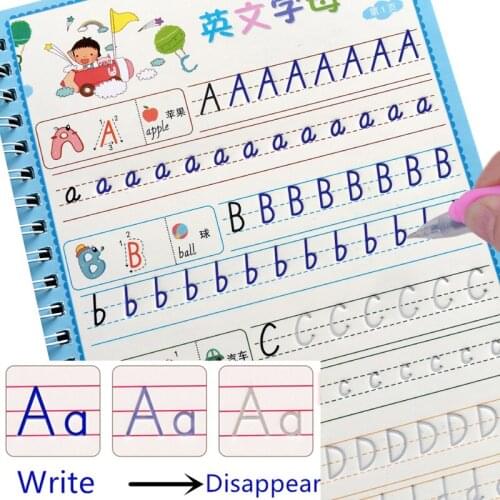 3D Reusable Numbers in English Painting Math Copybook Drawing Hand Writing Copybook For Calligraphy Children Kids Students Books