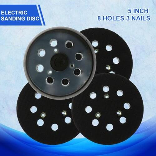 5 Inch 8-Hole Orbital Sander Pad Hook & Loop Backing Compatible with Makita BO5021 BO5041 Hitachi SV13YA Milwaukee ROS 125 E