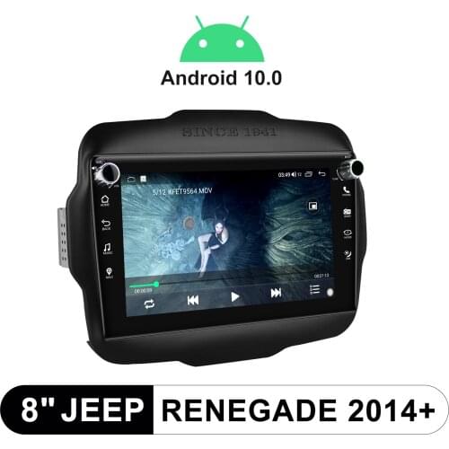 8 Inch Android10.0 Head Unit Steering Wheel GPS Navigation With Carplay With DSP Car Radio Stereo Player For Jeep Renegade 2014