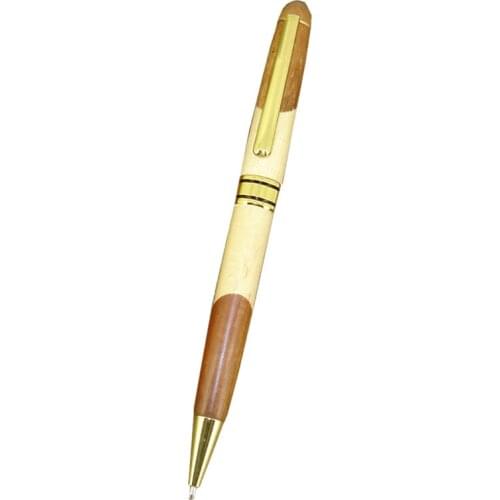 ACMECN Cool Design Writing Instrument Ball Pen Hand-made Natural Eco-friendly Maple & Rosewood Patchwork Wooden Ballpoint Pen