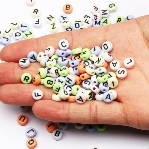 Mixed Color Letter Beads Round Flat Spacer Alphabet Acrylic Beads For Jewelry Making Diy Handmade Bracelet Necklace Accessories