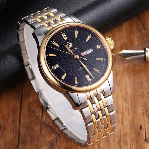 Top Brand Reginald Watch Watches Men Stainless Steel Date Day Quartz Watches Men Fashion Casual Business Watch relogio masculino