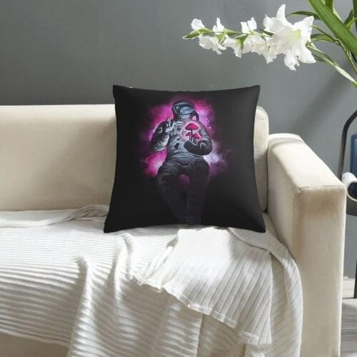 Mushroom Cosmonaut Space Traveller pattern print Cushion Cover Decorative Pillowcase Chair Seat Square Car Pillow