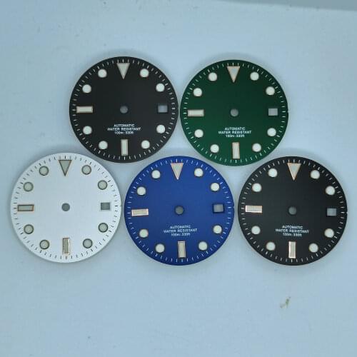 Watch Parts 28.5MM Dial Blue Luminous Fit Miyota8215 8200 ETA2836 2824 2892 Mingzhu2813 Automatic Movement
