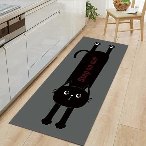 Home Kitchen Mat Cartoon Animals Long Strip Absorbent Entrance Doormat Bedroom Floor Decoration Carpet Non-Slip Bath Rug
